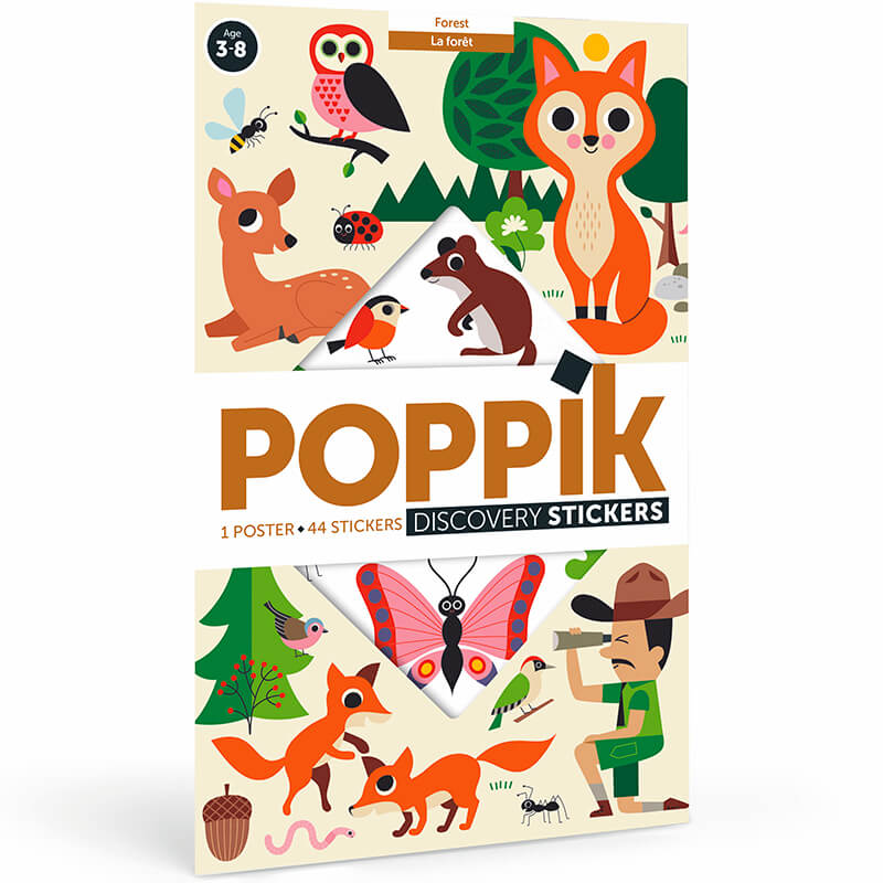 Poster pédagogique - La forêt-Poppik-Super Châtaigne-Collages & Coloriages : Product type