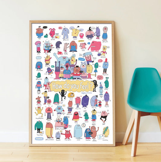 Poster pédagogique - Les émotions-Poppik-Super Châtaigne-Collages & Coloriages : Product type
