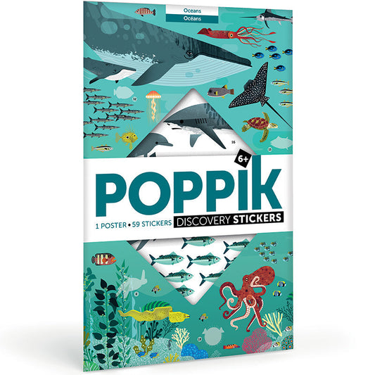 Poster pédagogique - Océans-Poppik-Super Châtaigne-Collages & Coloriages : Product type