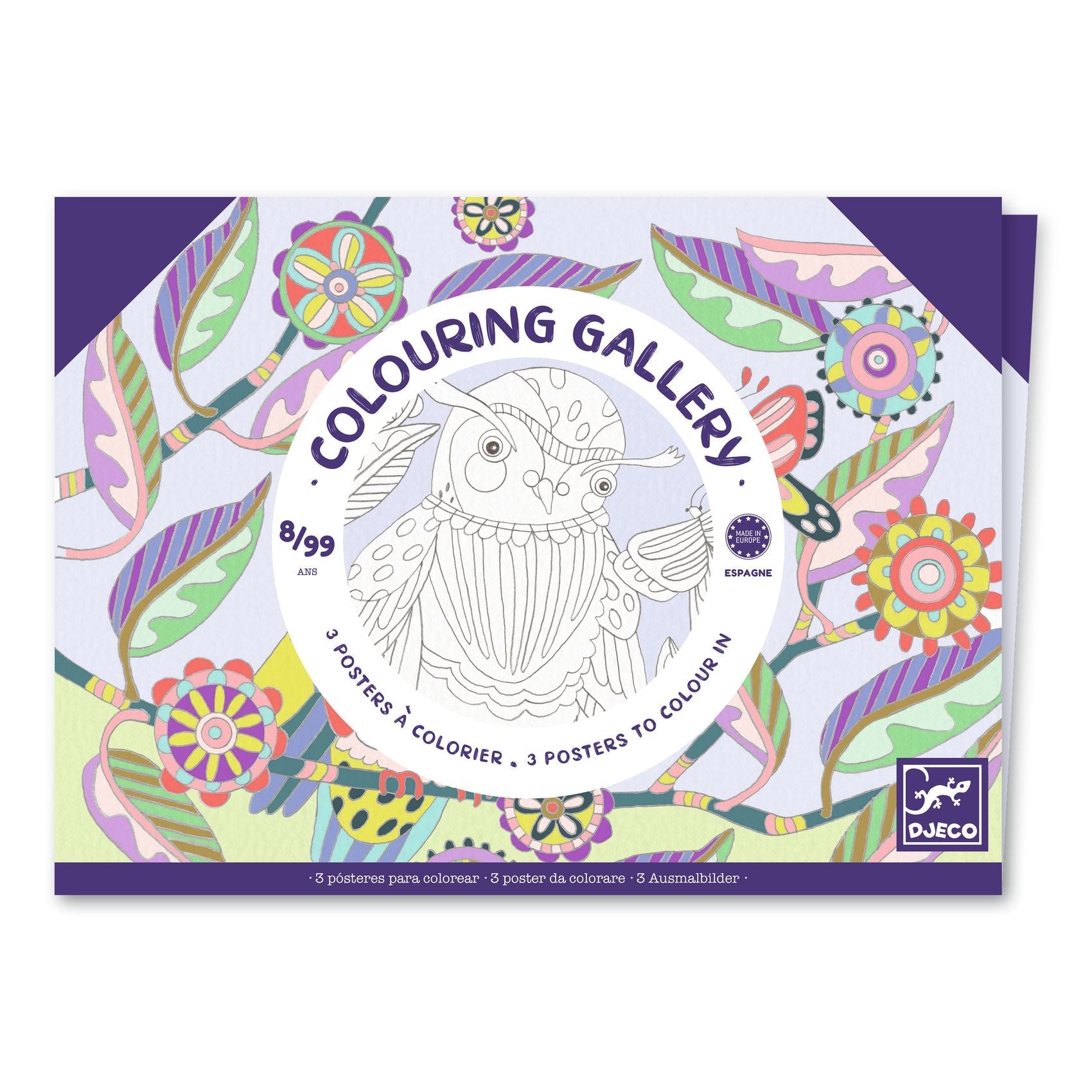 Posters à colorier | Oiseaux-Djeco-Super Châtaigne-Collages & Coloriages : Product type