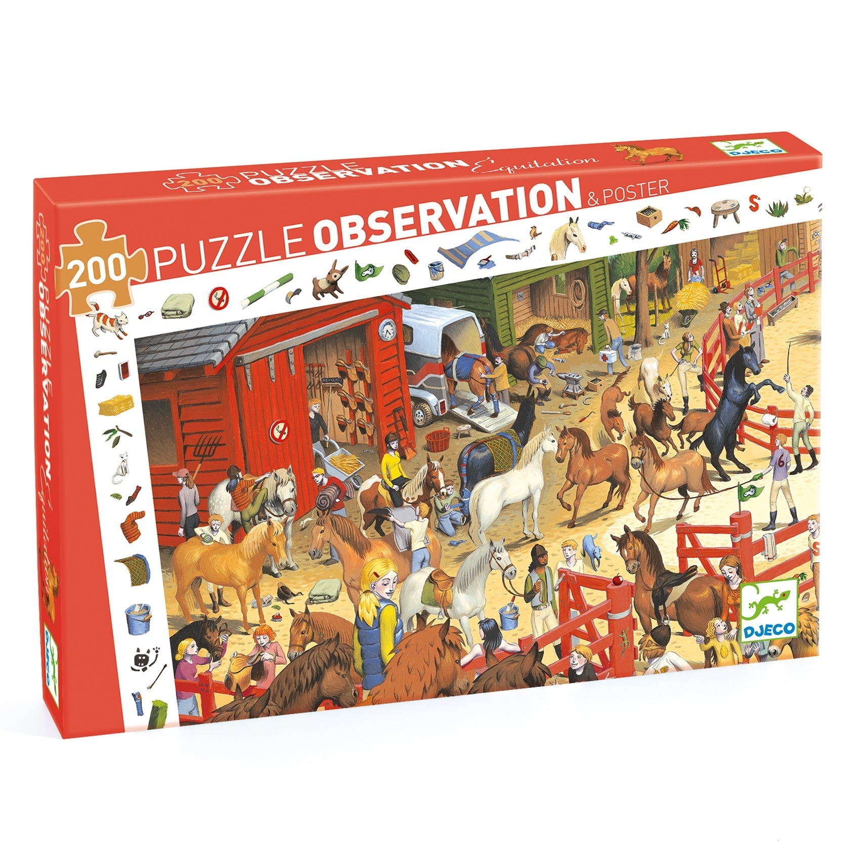 Puzzle 200 pièces - Equitation-Djeco-Super Châtaigne-Puzzle : Product type