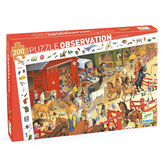 Puzzle 200 pièces - Equitation-Djeco-Super Châtaigne-Puzzle : Product type