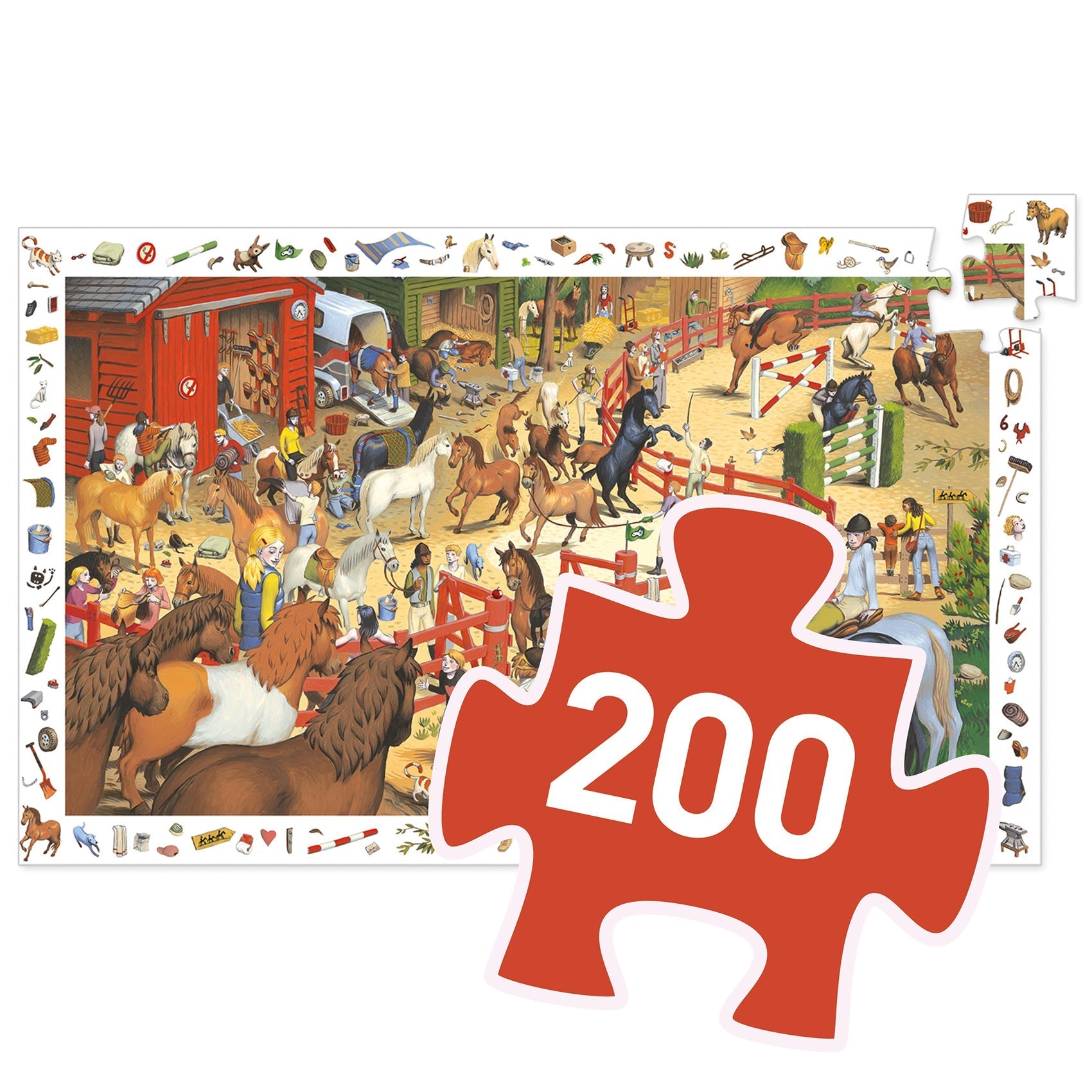 Puzzle 200 pièces - Equitation-Djeco-Super Châtaigne-Puzzle : Product type