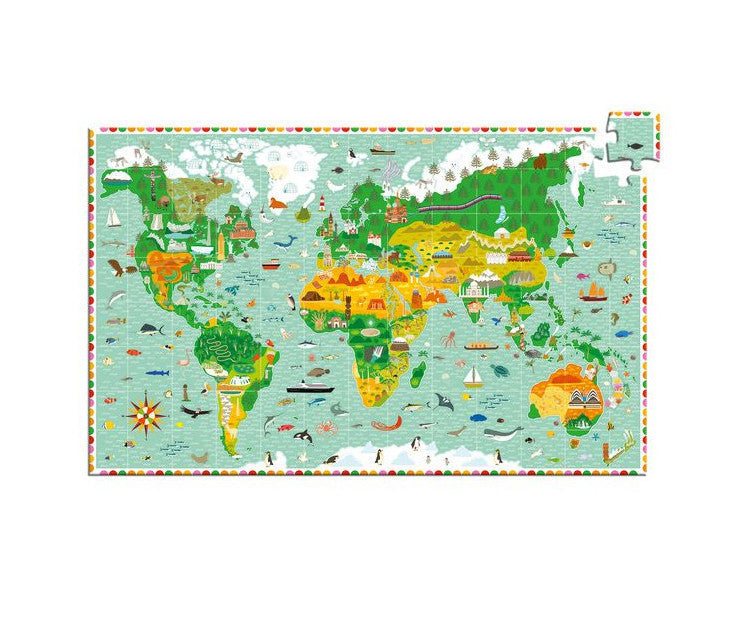Puzzle d'observation 200 pièces - tour du monde-Djeco-Super Châtaigne-Puzzle : Product type