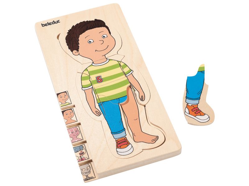 Puzzle le corps humain 5 en 1 - Garçon-Beleduc-Super Châtaigne-Puzzle : Product type