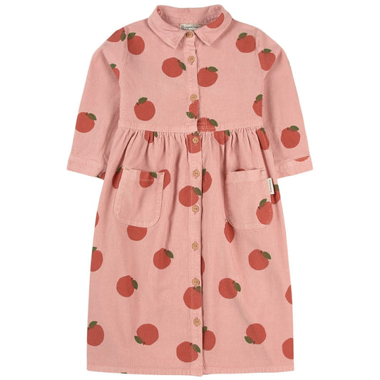 Robe longue | Rose avec pêches-Piu Piu Chick-Super Châtaigne-outlet : Product type