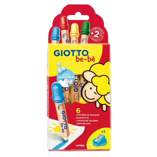 Set de 6 Maxi crayons + 1 taille-crayon-Giotto-Super Châtaigne-Matériel : Product type