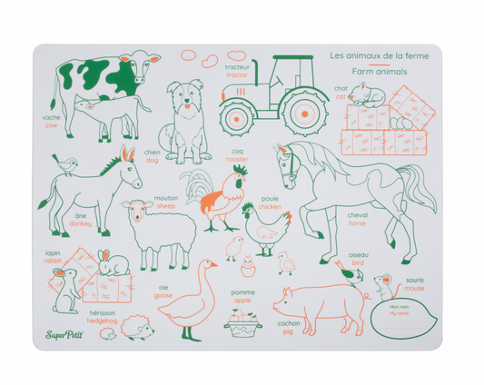 Set en silicone pédagogique - Les animaux de la ferme-Super Petit-Super Châtaigne-Collages & Coloriages : Product type
