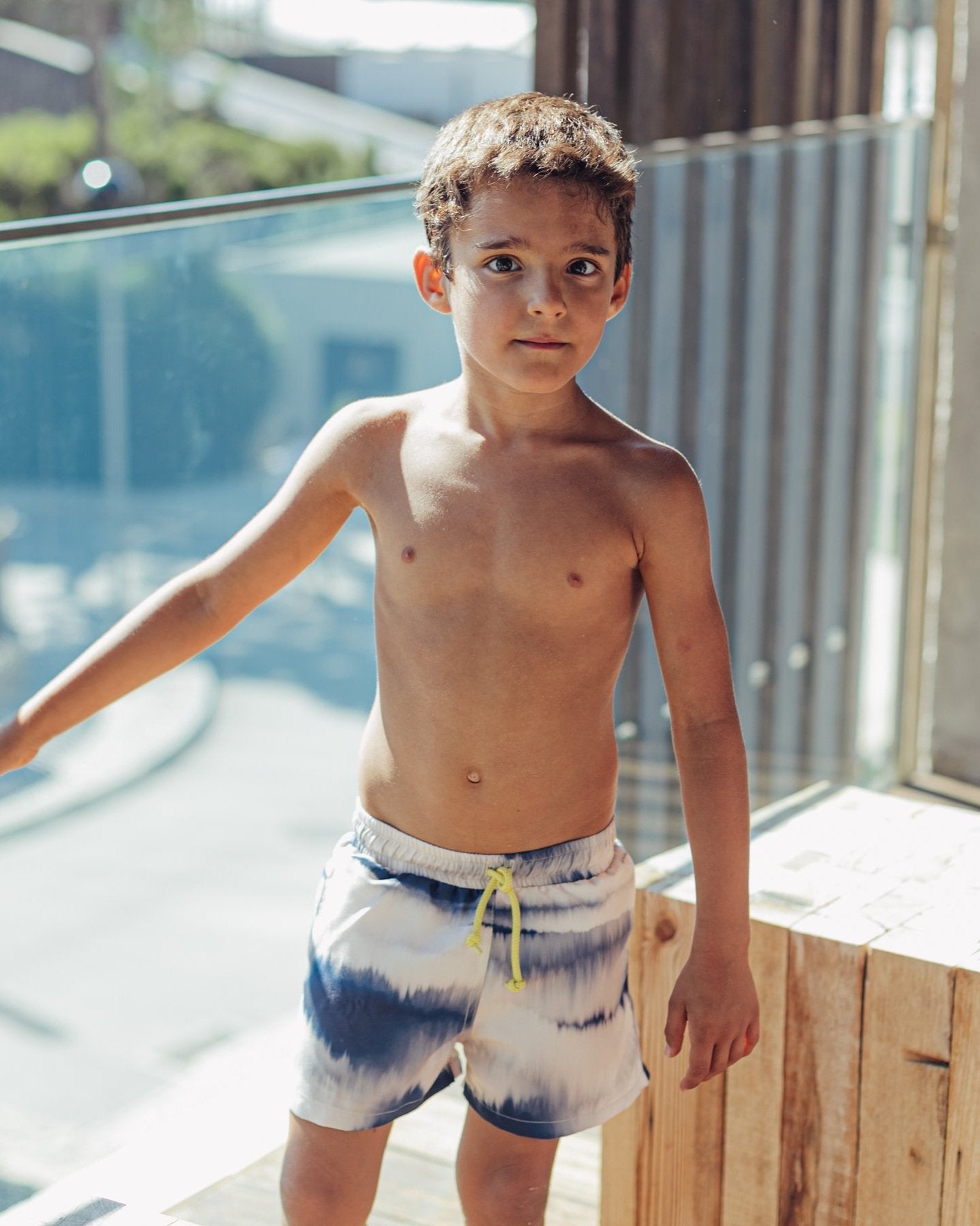 Short maillot | Tie-dye-Paper Boat-Super Châtaigne-outlet : Product type