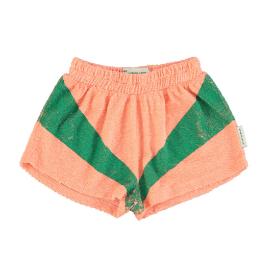 Short rétro | Rose et vert-Piu Piu Chick-Super Châtaigne-Shorts & Combinaisons : Product type