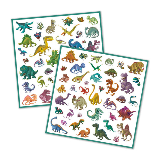 Stickers | Dinosaures-Djeco-Super Châtaigne-Collages & Coloriages : Product type