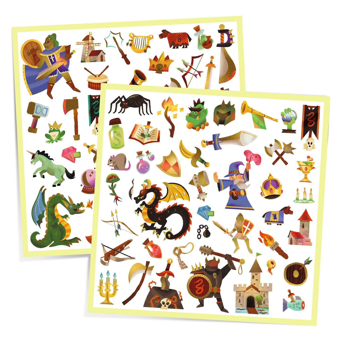Stickers | Médiéval fantastique-Djeco-Super Châtaigne-Collages & Coloriages : Product type