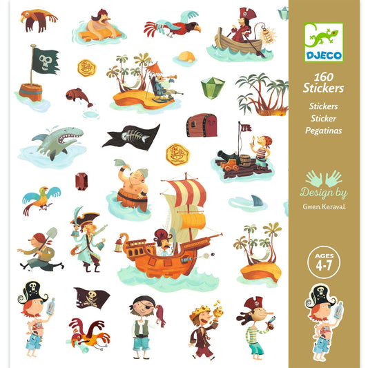 Stickers | Pirates-Djeco-Super Châtaigne-Collages & Coloriages : Product type
