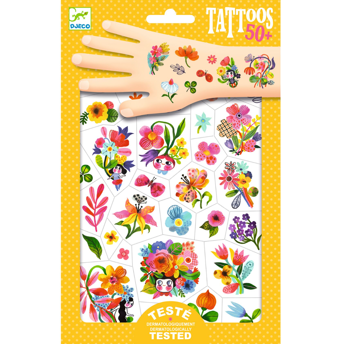 Tattoos | Aqua flor-Djeco-Super Châtaigne-Imagination : Product type